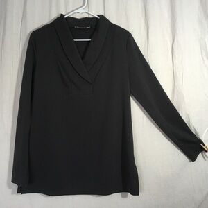BaiShengGt‎ Dark Grey Cowl Neck Long Sleeve Tunic